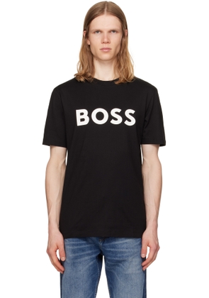 BOSS Black Cotton-Jersey Logo Print T-shirt