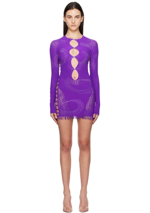 Poster Girl Purple Rhinestoned Miranda Minidress