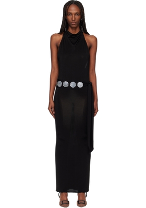 Conner Ives Black Jersey Halter Maxi Dress