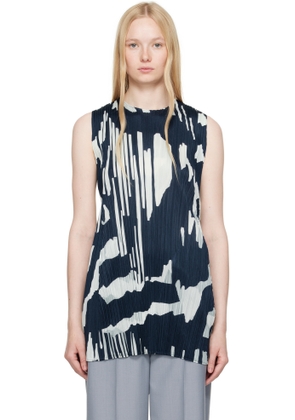 PLEATS PLEASE ISSEY MIYAKE Blue Refraction Top
