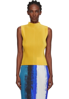 PLEATS PLEASE ISSEY MIYAKE Yellow Mist July Tank Top