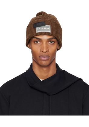 MM6 Maison Margiela Brown Logo Patch Beanie