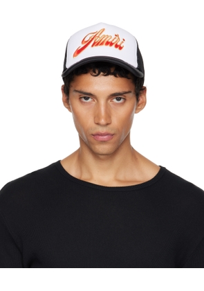 AMIRI White & Black 'AMIRI' Groovy Trucker Cap