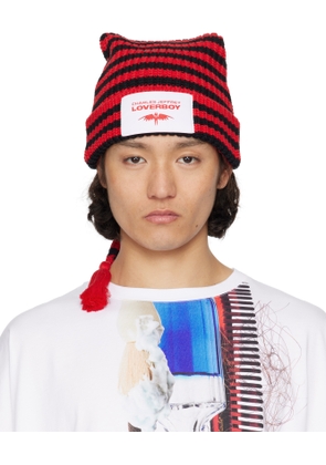 Charles Jeffrey LOVERBOY Red & Black Sloppy Giuseppe Beanie
