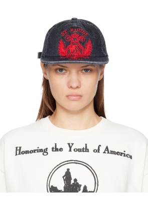 Rhude Black St. Rhude Seal Curved Brim Denim Cap