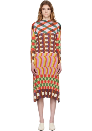 PLEATS PLEASE ISSEY MIYAKE Multicolor Harmony Midi Dress