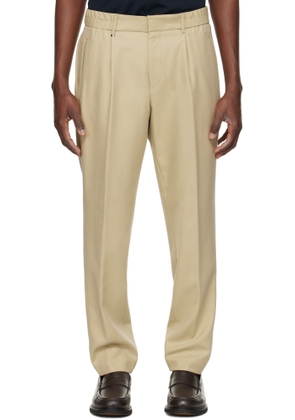 BOSS Beige Pleated Trousers