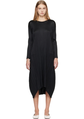 PLEATS PLEASE ISSEY MIYAKE Black Monthly Colors October Midi Dress