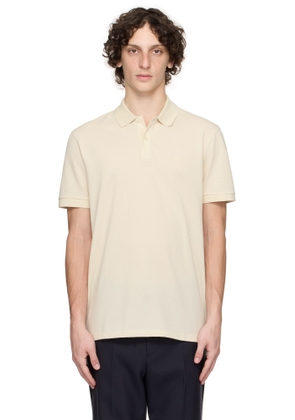 BOSS Beige Pallas Cotton Piqué Logo Detail Polo