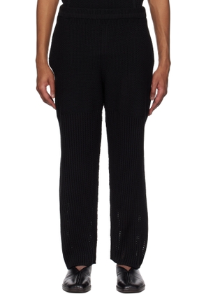 HOMME PLISSÉ ISSEY MIYAKE Black Rustic Knit Sweatpants