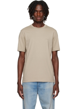 BOSS Beige Cotton Jersey Logo Detail T-shirt
