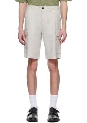 BOSS Beige Drawstring Cargo Shorts