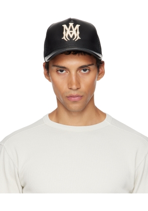 AMIRI Black Leather MA Trucker Cap