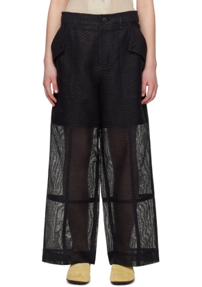 ISSEY MIYAKE Black Papyrus Trousers