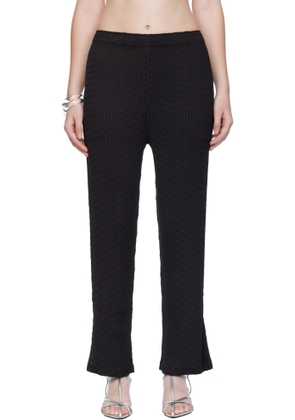 ISSEY MIYAKE Black Sleek Pleats Trousers