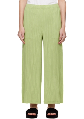 ISSEY MIYAKE Green Hatching Bottoms Trousers