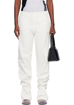 ISSEY MIYAKE White Sculptural Jeans