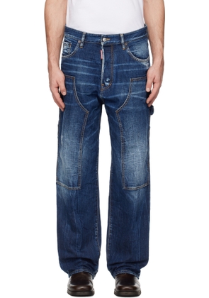 Dsquared2 Blue Dark Semplice Loose Carpenter Jeans