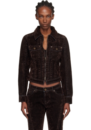 KNWLS Brown Flock Denim Jacket