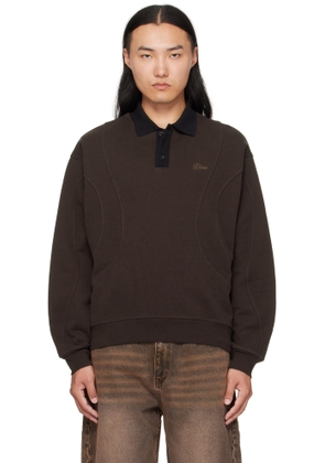 Dime Brown French Terry Rugby Polo