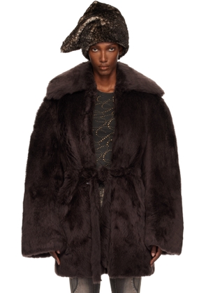 KNWLS Brown Baby Shearling Coat