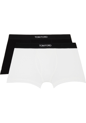 TOM FORD Two-Pack Black & White Cotton Boxer Briefs