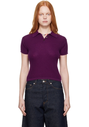 Guest in Residence Purple Shrunken Polo
