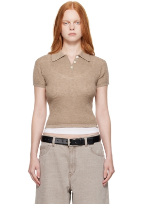 Guest in Residence Taupe Shrunken Polo