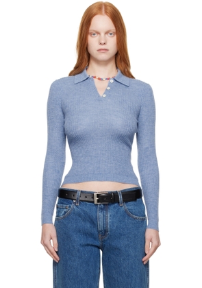 Guest in Residence Blue LS Shrunken Polo