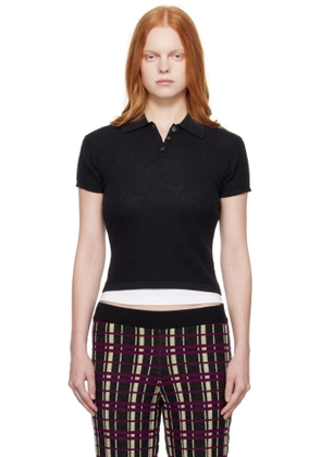 Guest in Residence Black Shrunken Polo