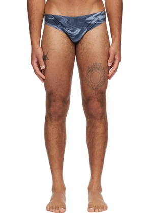 Jean Paul Gaultier Gray 'The Blurry Roses' Swim Briefs