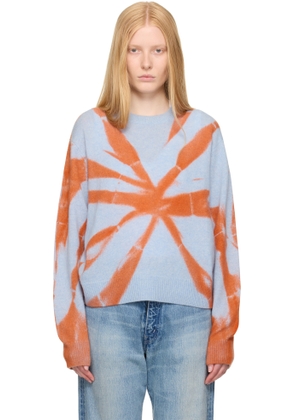 The Elder Statesman Blue & Orange Mythic Tranquility Crew Sweater