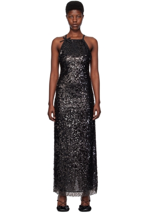 MSGM Black Sequin Maxi Dress