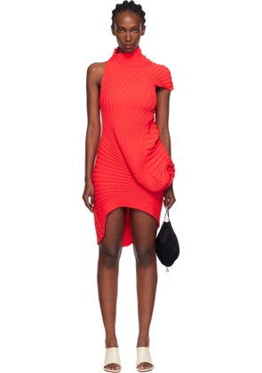 ISSEY MIYAKE Red Knit 'As It Is' Minidress