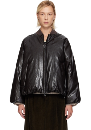 Weekend Max Mara Brown Potente Faux-Leather Down Jacket