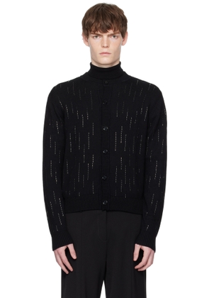 Ernest W. Baker Black Embellished Rain Appliqué Cardigan