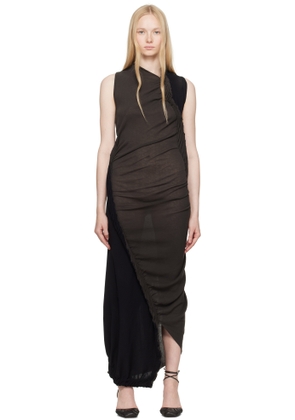 ISSEY MIYAKE Black & Gray Beanstalk Maxi Dress