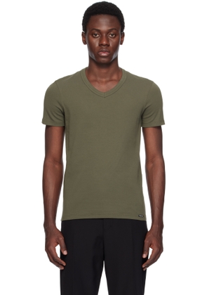 TOM FORD Khaki Cotton Stretch Jersey T-shirt