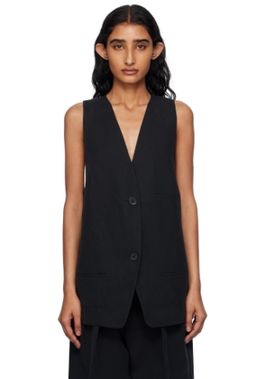 The Frankie Shop Black Melrose Linen Vest