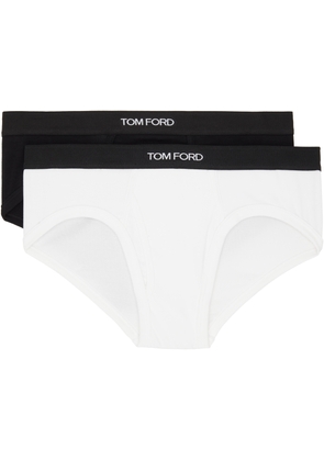 TOM FORD Two-Pack Black & White Cotton Briefs