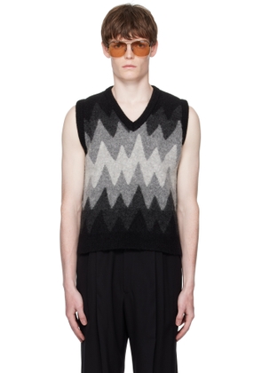 Ernest W. Baker Black & Gray Degrade Jacquard Vest