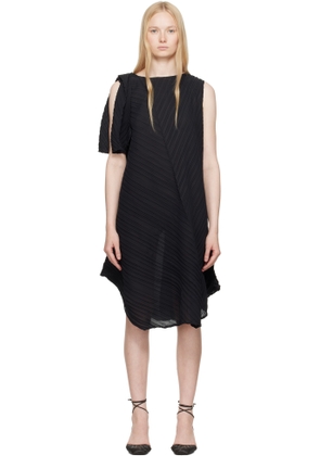 ISSEY MIYAKE Black Wrinkled & Twisted Minidress