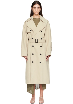 The Frankie Shop Beige Mavis Oversized Trench Coat