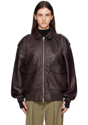 The Frankie Shop Purple Viper Leather Jacket