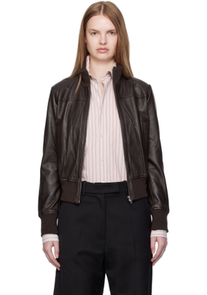 The Frankie Shop Brown Tobias Leather Jacket