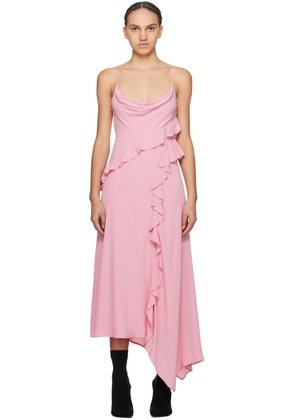 MSGM Pink Ruffle Maxi Dress