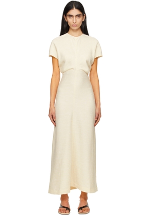 TOTEME Off-White Slouch Waist Crinkled Midi Dress