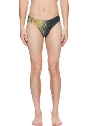 Jean Paul Gaultier SSENSE Exclusive Navy & Yellow Body Printed Water Swim Briefs
