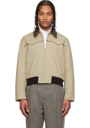 Ernest W. Baker Beige Western Harrington Jacket