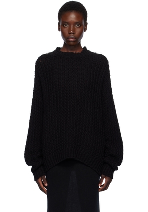 Lauren Manoogian Black Rack Crewneck Sweater